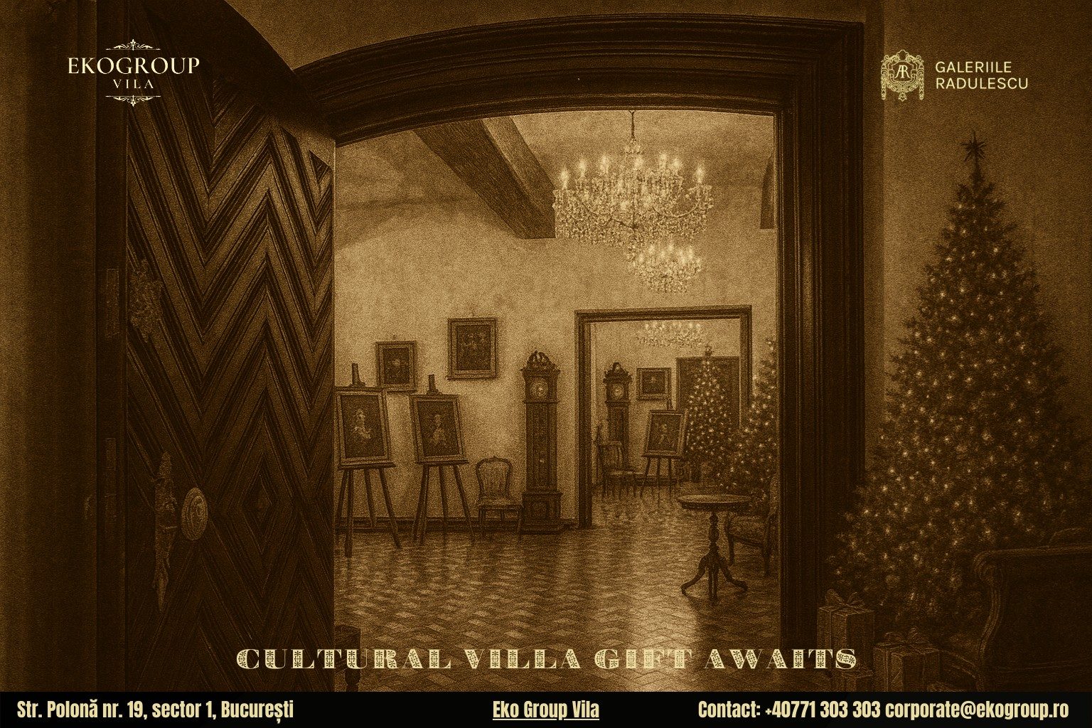 Un cadou de Crăciun inedit pentru pasionații de cultură: acces la expoziția „Crăciunul anilor ’30” de la Eko Group Vila